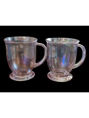 Casa Delleleganza Arabella Coffee & Tea Set 16 Oz Each Blush Finish Set Of 2 Gla
